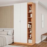 Guarda-roupa Modulado 2 Portas 3 Peças Hera Cabecasa Madeiramadeira Louro/branco Geada/cinza
