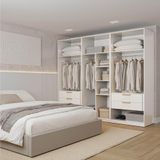 Guarda-roupa Modulado 3 Peças Jade Cabecasa Madeiramadeira Branco Fosco