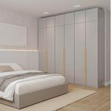 Guarda-roupa Modulado 6 Peças 12 Portas Jade Cabecasa Madeiramadeira Cinza Urbano
