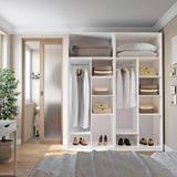 Guarda-roupa Modulado 4 Peças 8 Portas Jade Cabecasa Madeiramadeira Branco Fosco