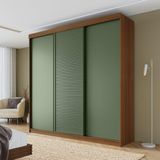 Guarda-roupa Casal 3 Portas De Correr Samambaia Cabecasa Madeiramadeira Freijó/verde