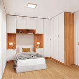 Guarda-roupa Modulado De Canto 10 Portas 6 Peças Hera Cabecasa Madeiramadeira Louro/branco Geada/preto