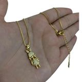 Cordão Feminino 1mm Menina Banhado A Ouro 18k