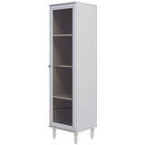 Cristaleira 1 Porta Vidro Pés Madeira 151x40 Cm E963 Branco Dtall