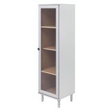 Cristaleira 1 Porta Vidro Pés Madeira 151x40 Cm E963 Cinza Dtall