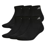 Meias Adidas Athletic, Almofadadas, Decotadas, Masculinas, 6 Pares, Pretas, Gg