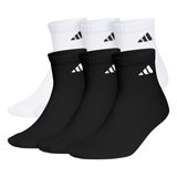 Meias Esportivas Masculinas Adidas, Almofadadas, Pacote Com 6 Unidades