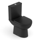 Kit De Bacia Com Caixa Acoplada Com Assento Termofixo E Itens De Instalação Smart Celite Matte Black