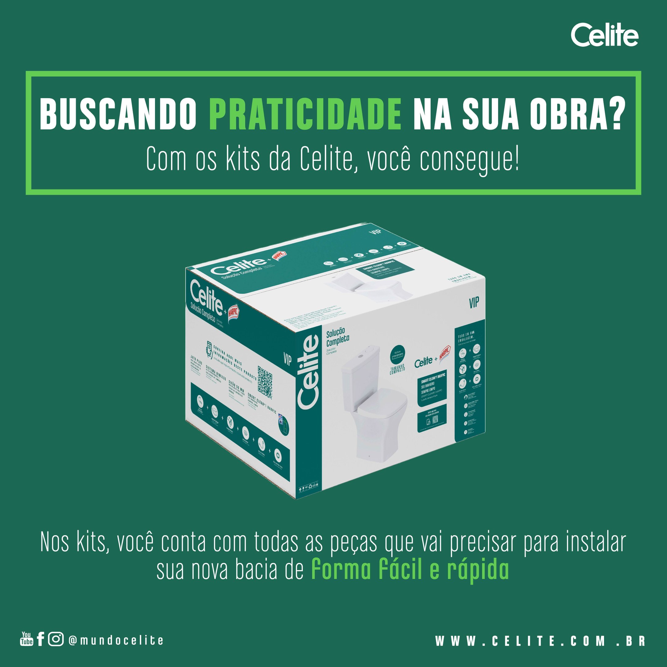 Kit De Bacia Com Caixa Acoplada 3/6l E Itens De Instalação City Celite ...