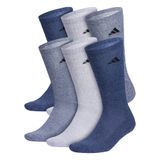 Meias Adidas Athletic Cushioned Crew Masculinas, 6 Pares Tech Indigo
