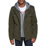 Casaco Levi&#39;s Lavado Militar De Algodão Com Capuz Removível Masculino