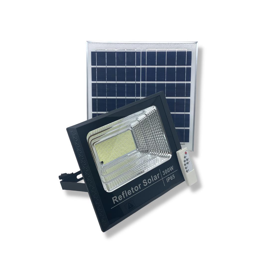 2 Kit Refletor Holofote Solar 300w 6000k+placa Solar