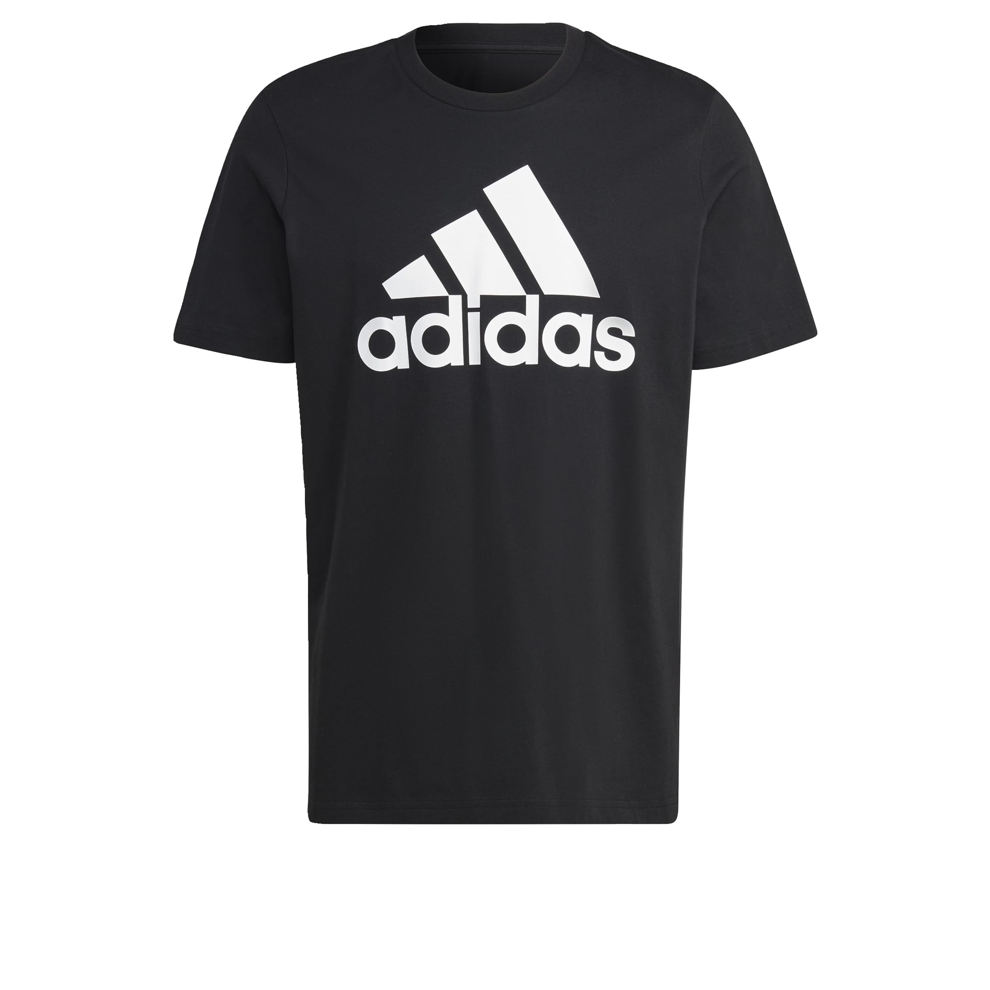 Camiseta Adidas Essentials Single Jersey Com Logotipo Grande Masculina Preta/branca