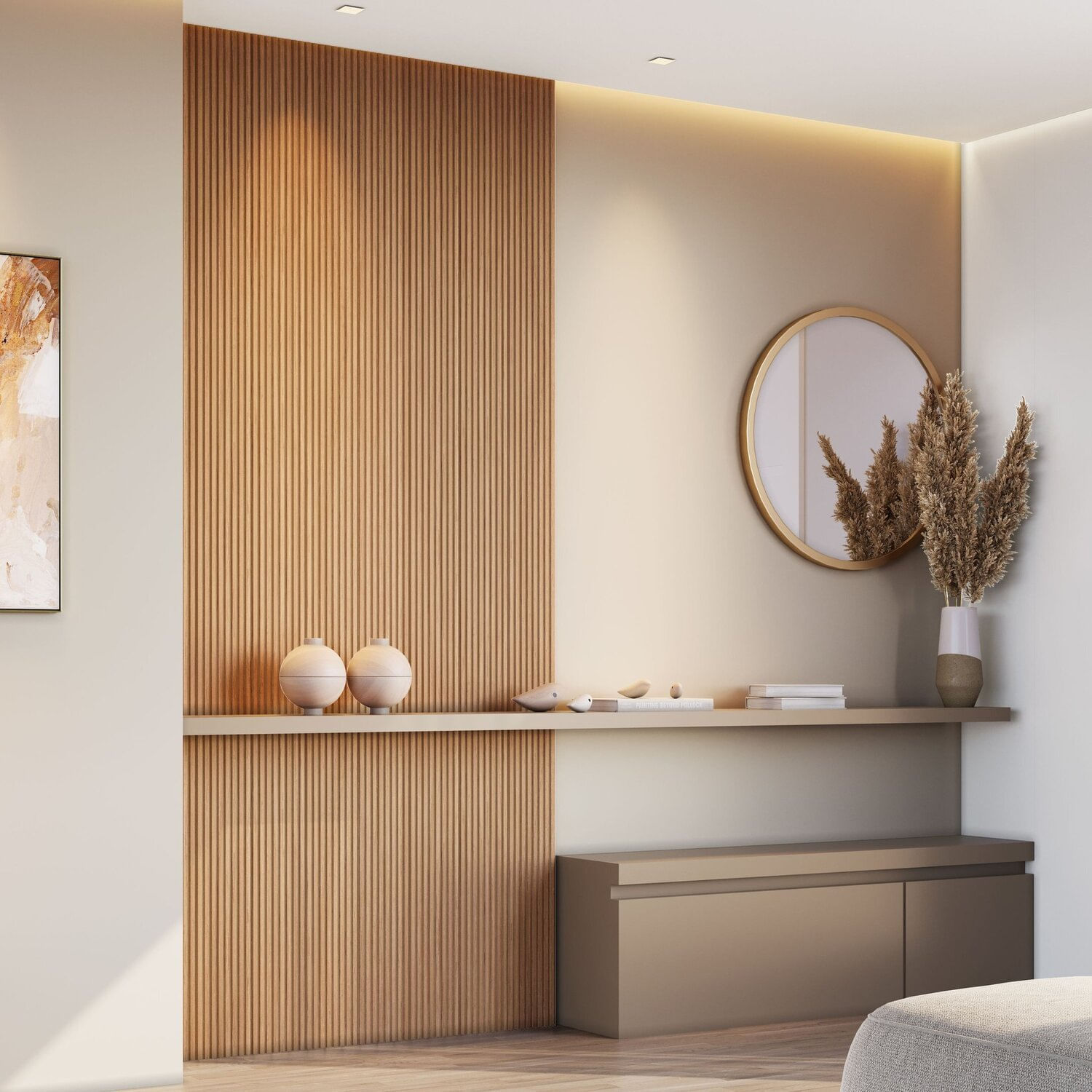 Painel Ripado Decorativo Toquio 100% Mdf Em Placas Modular 116x250x3,3 Madeira