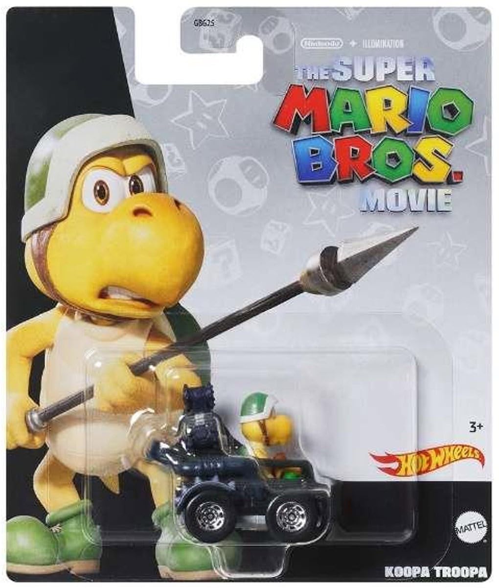 Toy Car Hot Wheels Super Mario Movie Koopa Troopa Em Escala 1:64
