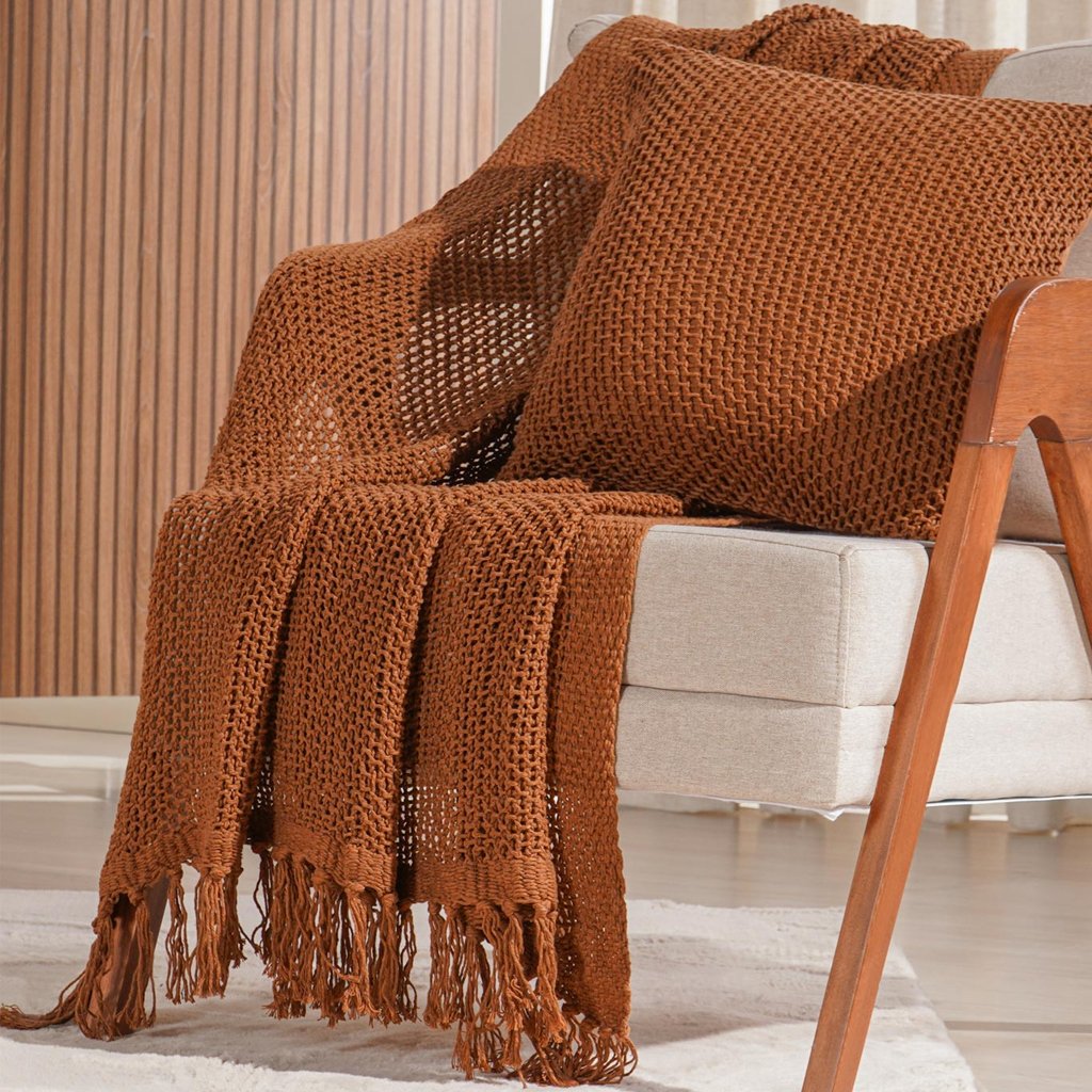 Manta Decorativa Atacama New 120x150cm Marrom Portabella