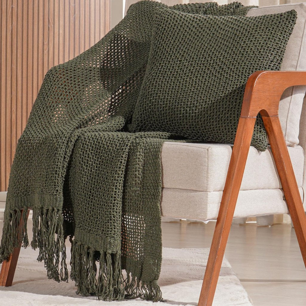 Manta Decorativa Atacama New 120x150cm Verde Militar