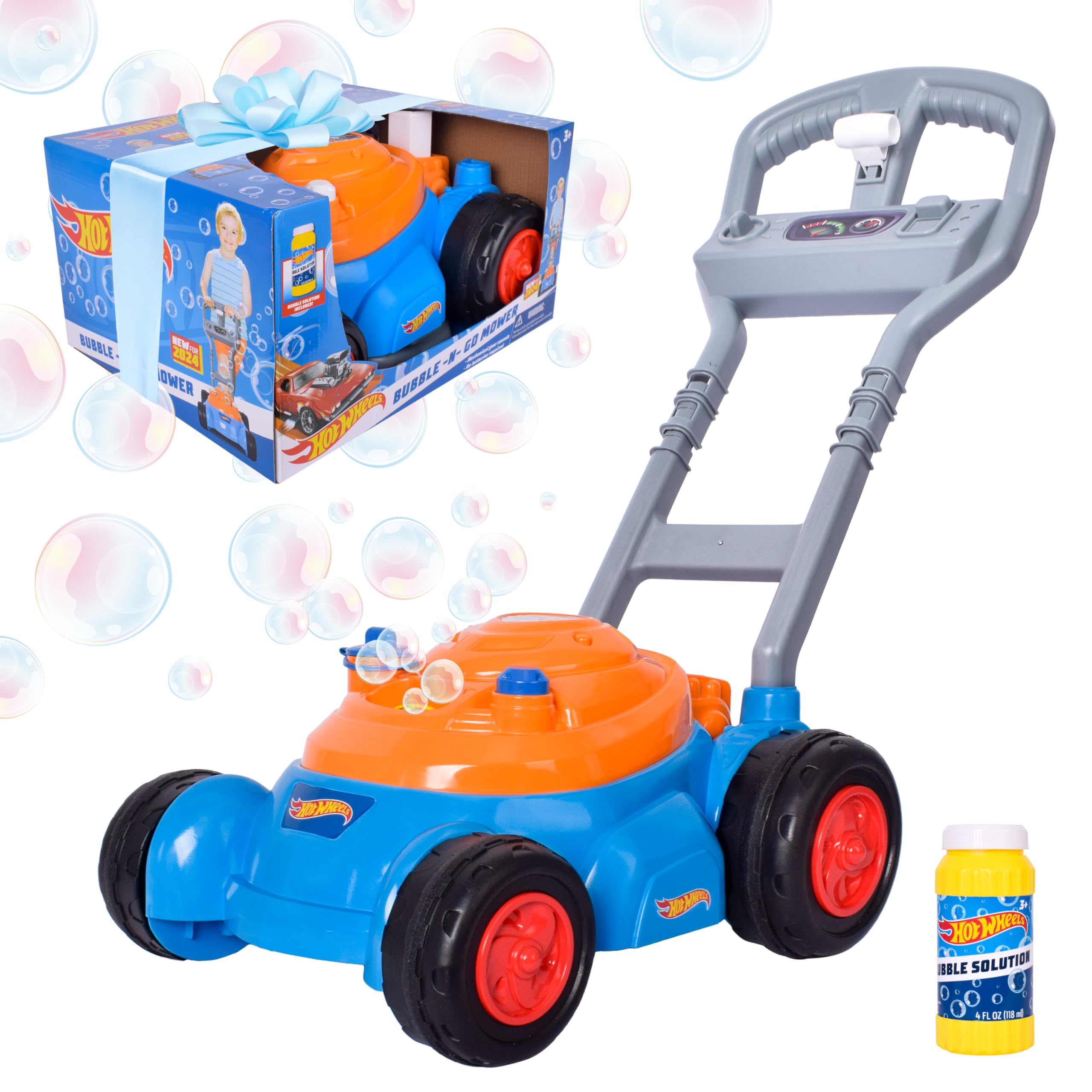 Bubble Lawn Mower Hot Wheels Para Crianças Pequenas Com Solução Bubble
