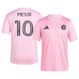 Camisa Adidas Lionel Messi Inter Miami Cf #10 Para Homem Rosa