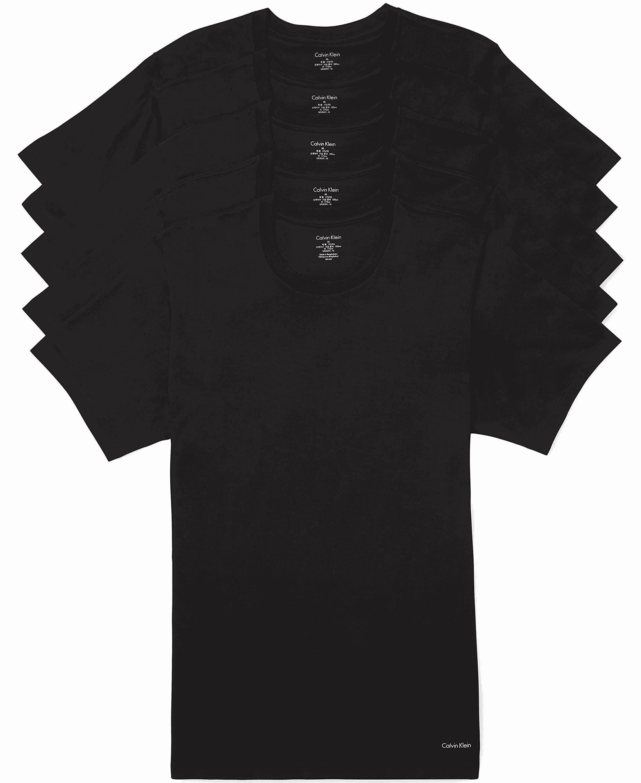Camiseta Calvin Klein 100% Algodão Para Homens, Pacote 5, Preta, Tamanho P