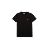 Camiseta Masculina Lacoste De Manga Curta De Algodão Pima Preta
