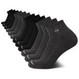Meias Calvin Klein Quarter Performance Almofadadas, Pacote Com 12