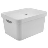 Caixa Plástico 32l Organizadora Ou 24,5x36x46cm - Branco