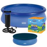 Piscina Inflavel 2.400 Litros Circular 240cm Pvc Com Bomba Capa Azul Mor