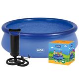 Piscina Inflavel 2.400 Litros Circular 240cm Pvc Com Bomba Manual Azul Mor