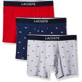 Cuecas Boxer Lacoste Cotton Stretch Mini Croc Print, Pacote Com 3