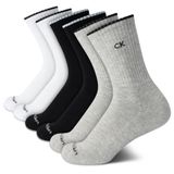 Meias Calvin Klein Cushion Athletic Crew, Pacote Com 6, Para Mulheres De 4 A 10 Anos