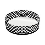 Bandeja Redonda Metal Espelho Preto Fosco 18cmx5cm
