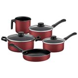 Jogo De Panelas Tramontina Caribe 5pçs Vermelho Starflon Max