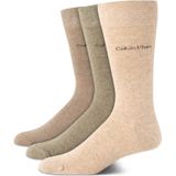 Meias Sociais Calvin Klein Cotton Crew, Pacote Com 3, Masculinas, Taupe/marrom