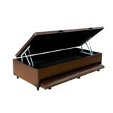 Cama Box Baú Auxiliar Solteiro Sintético Espuma 8cm 45x88x188 Marrom
