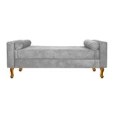 Recamier Baú Félix Casal 140cm Suede Cinza