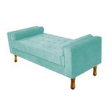 Recamier Baú Félix King 195cm Suede Azul Tiffany Doce Sonho