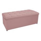 Calçadeira Copenhague 140 Cm Casal Suede Rosê