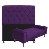 Kit Cabeceira Lady E Recamier Félix 90cm Roxo