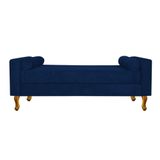 Recamier Baú Félix Solteiro 120cm Suede Azul Marinho