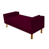 Recamier Baú Félix Solteiro 90cm Suede Bordô Doce Sonho