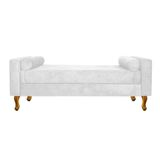 Recamier Baú Félix Casal 140cm Suede Branco
