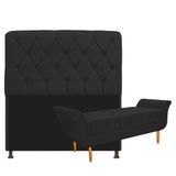 Kit Cabeceira Lady Recamier Ari 140cm Casal Preto