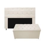 Kit Cabeceira E Calçadeira 195cm King Size Bege