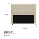 Cabeceira E Calçadeira Copenhague 195 Cm King Size Suede Bege