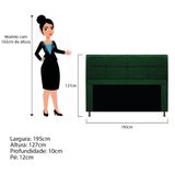 Cabeceira E Calçadeira Munique 195 Cm King Size Suede Verde