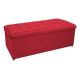 Calçadeira Copenhague 140 Cm Casal Suede Vermelho