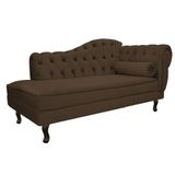 Recamier Diana 185cm Lado Esquerdo Suede Marrom
