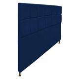 Cabeceira Damares 195 Cm King Size Botonê Suede Azul Marinho