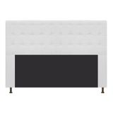 Cabeceira Estofada Dama 195 Cm King Size Com Botonê Branco
